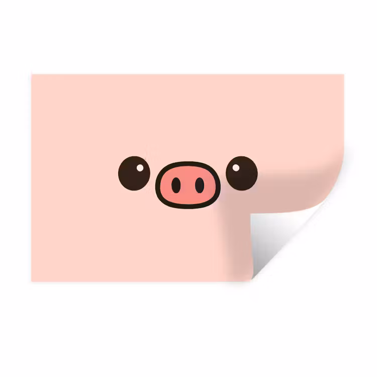 Wandtattoo – Schwein - Rosa - Minimalistisch — 1