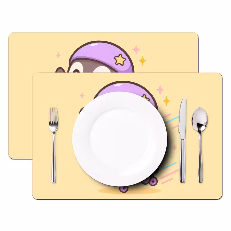 Tischset - 6 Stück - Pinguin - Rollschuhe - Gelb - Energetisch — 2