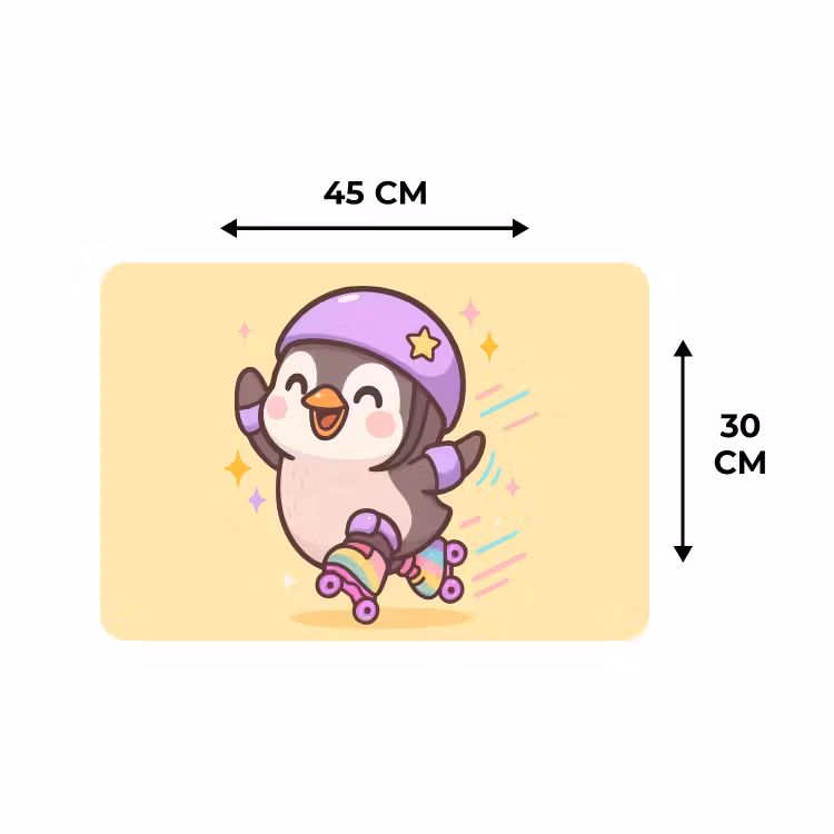 Tischset - 6 Stück - Pinguin - Rollschuhe - Gelb - Energetisch — 3