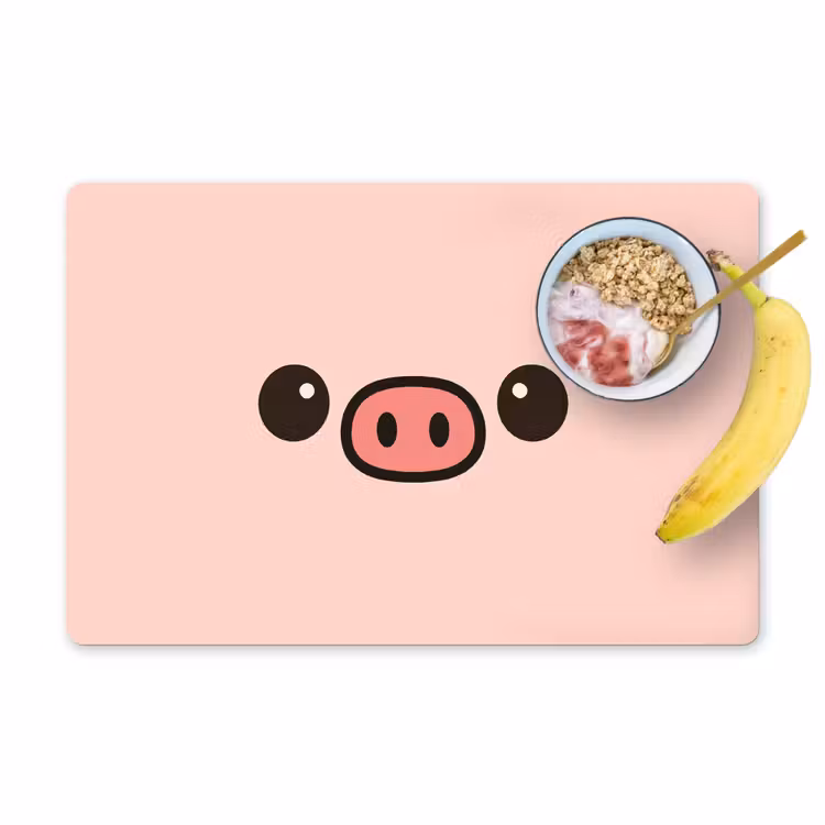 Tischset - 6 Stück - Schwein - Rosa - Minimalistisch — 1