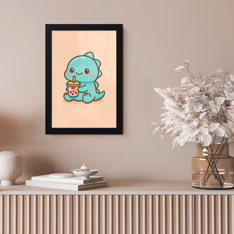 Bilder mit Rahmen - Dino - Boba - kawaii - Orange — 4