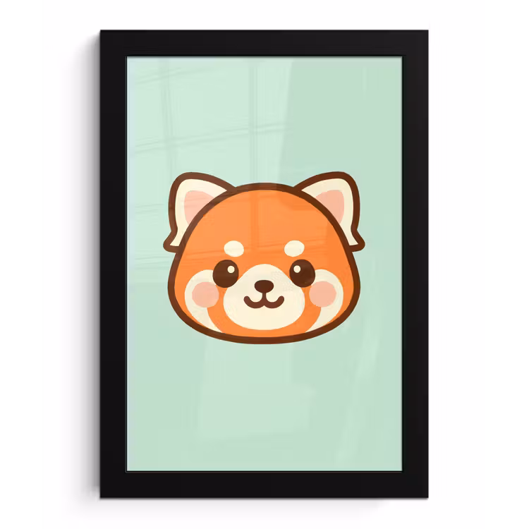 Bilder mit Rahmen - Roter Panda - Grün - Cartoon — 1