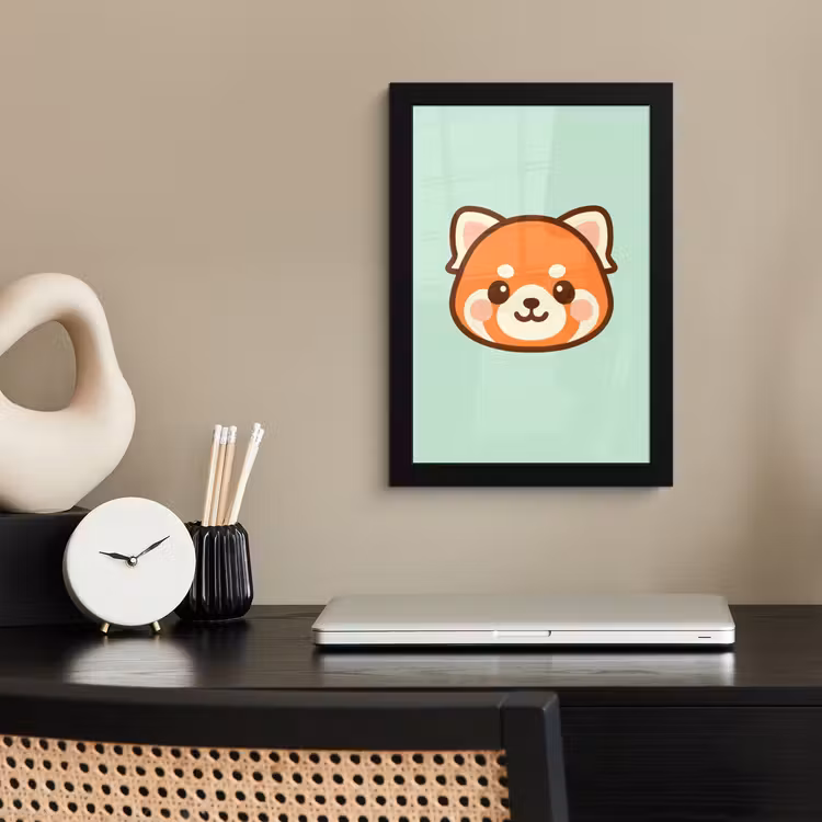 Bilder mit Rahmen - Roter Panda - Grün - Cartoon — 2