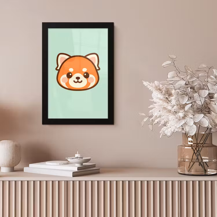 Bilder mit Rahmen - Roter Panda - Grün - Cartoon — 4