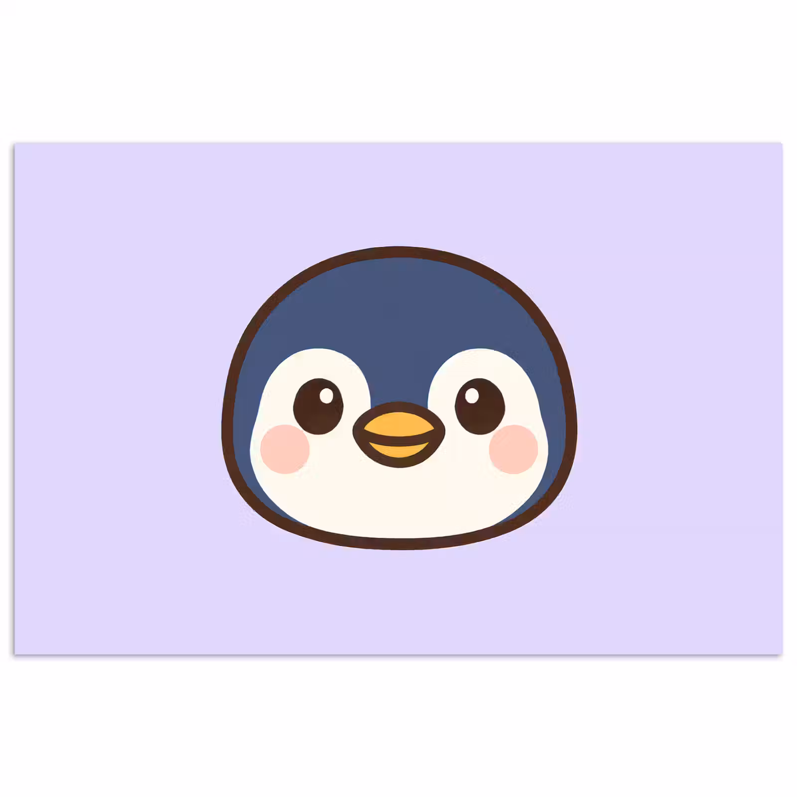 Poster - Pinguin - Lila - Niedlich — 1