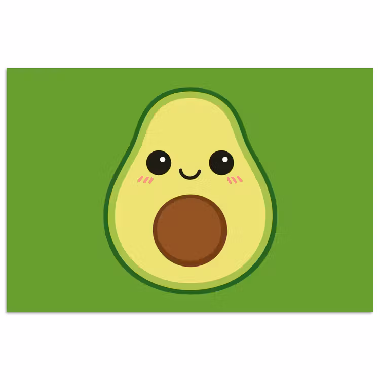 Poster - Avocado - Grün - Verspielt — 1