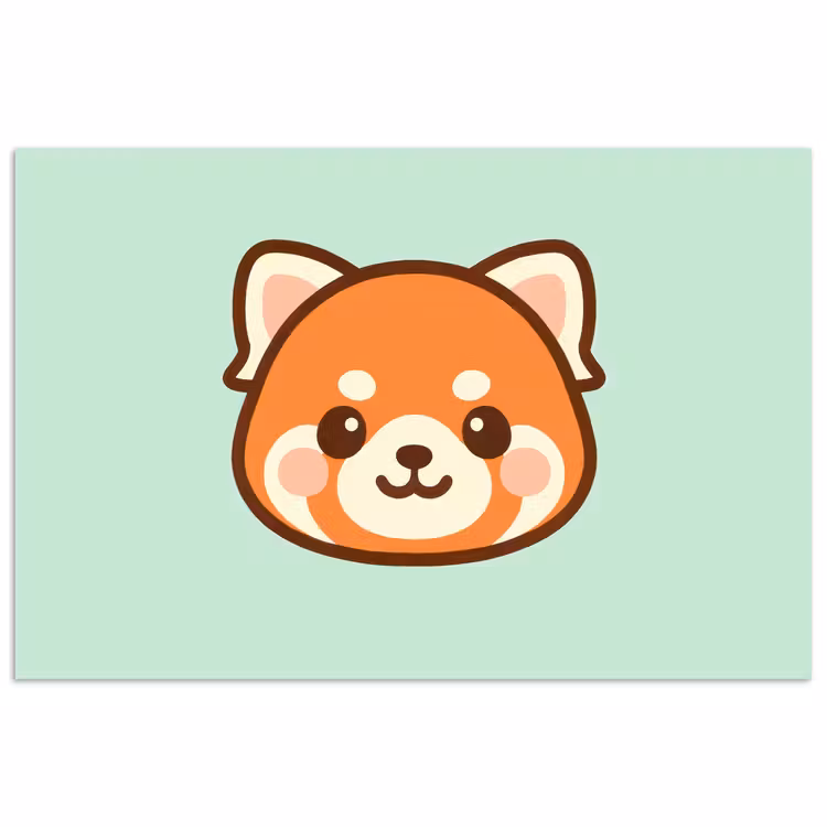 Poster - Roter Panda - Grün - Cartoon — 1