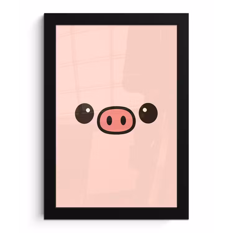 Bilder mit Rahmen - Schwein - Rosa - Minimalistisch — 1