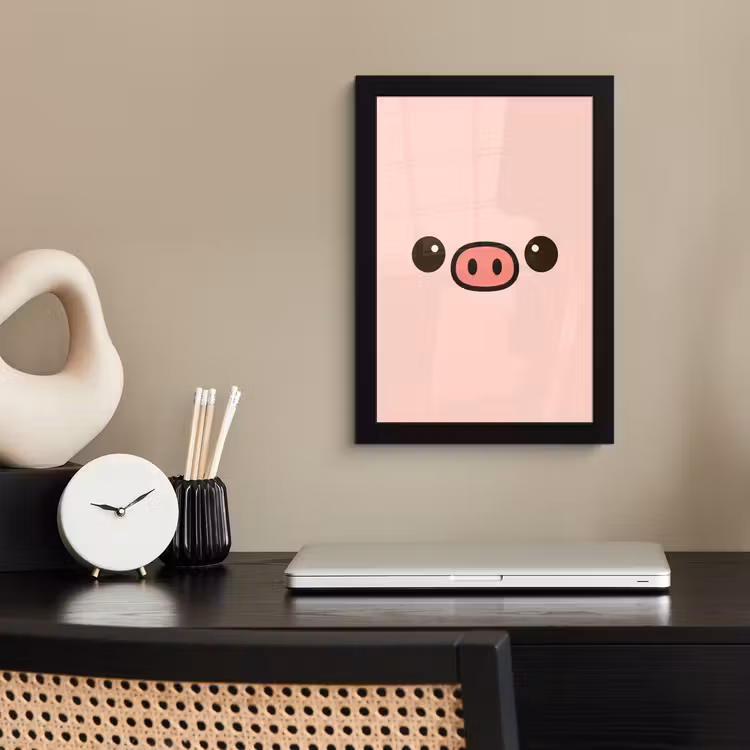 Bilder mit Rahmen - Schwein - Rosa - Minimalistisch — 2