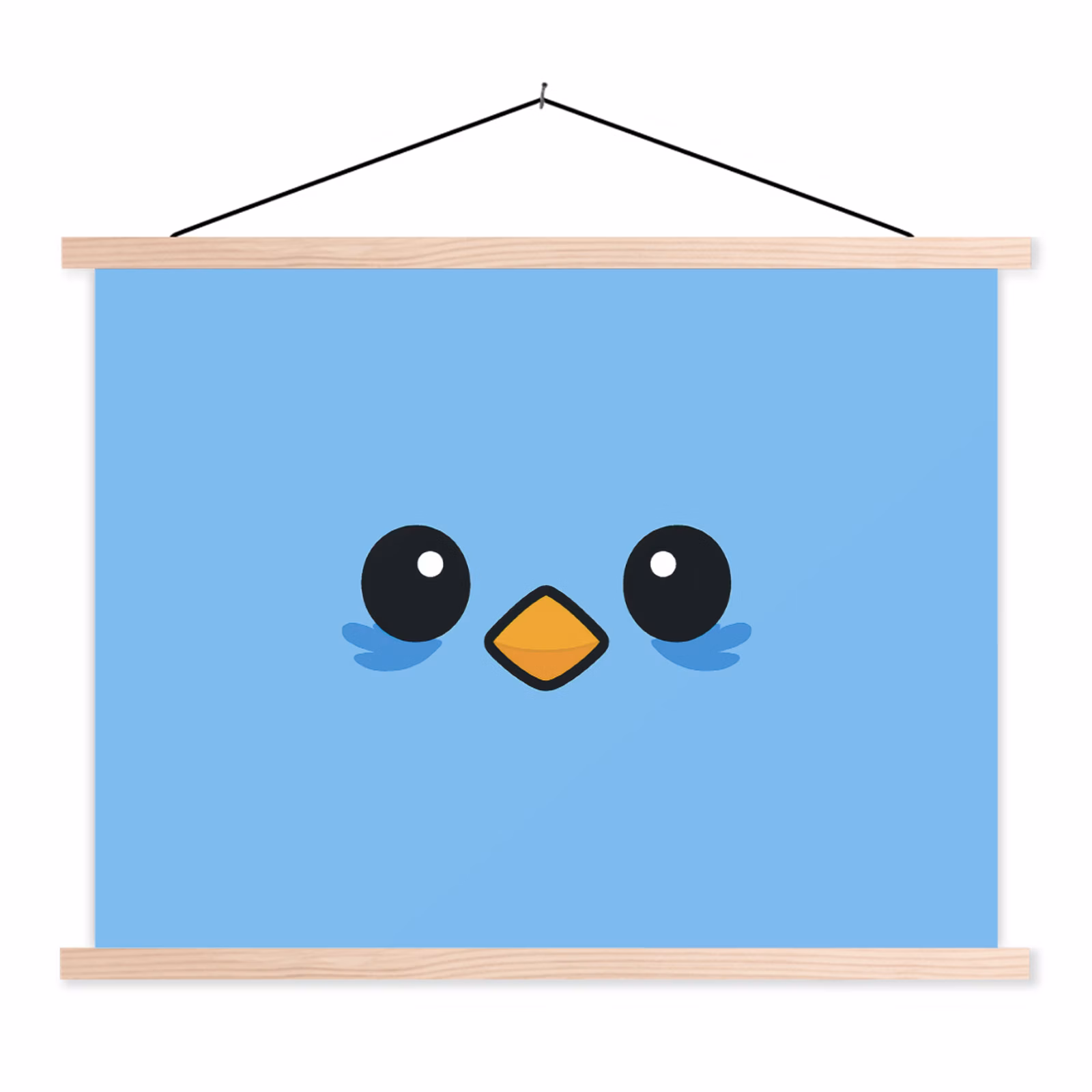 Stoffbild - Vogel - Blau - Einfach — 1