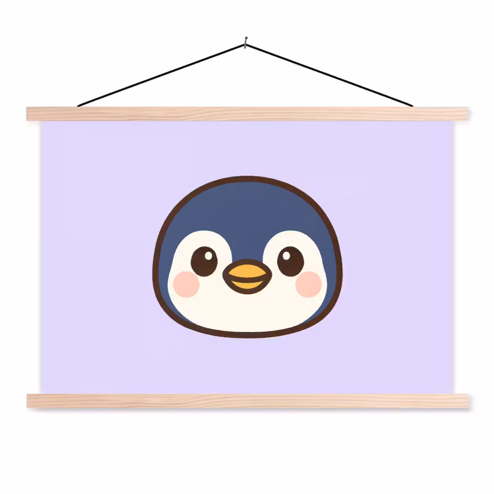 Stoffbild - Pinguin - Lila - Niedlich — 1