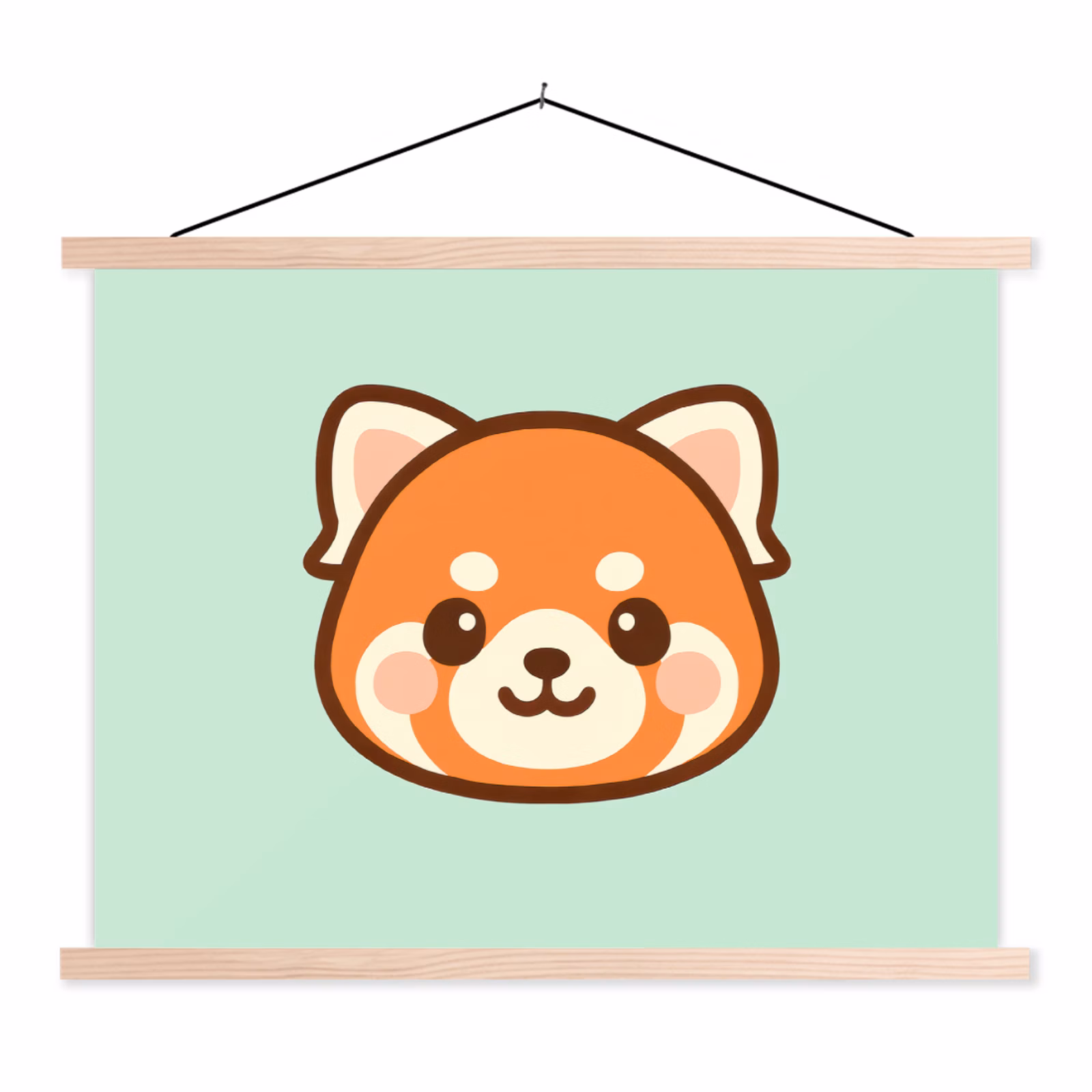 Stoffbild - Roter Panda - Grün - Cartoon — 1