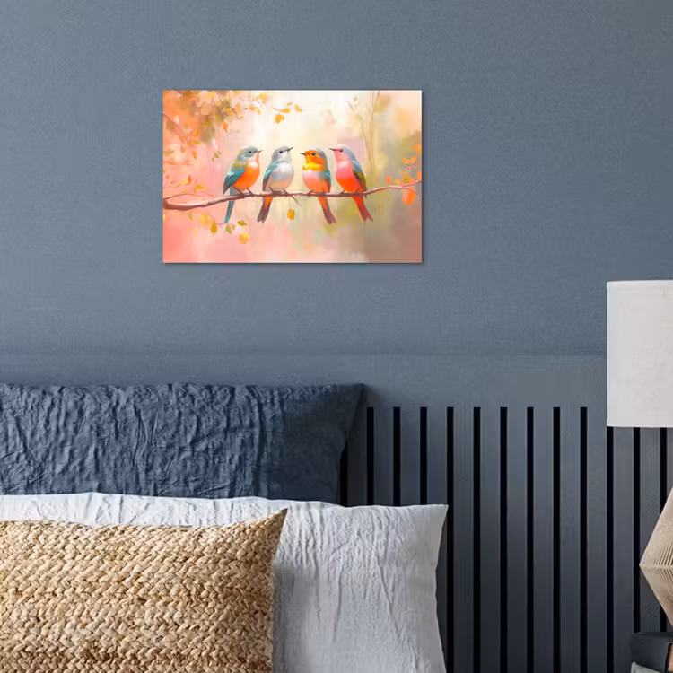 Poster - Vögel - Bunt - Zweig — 3
