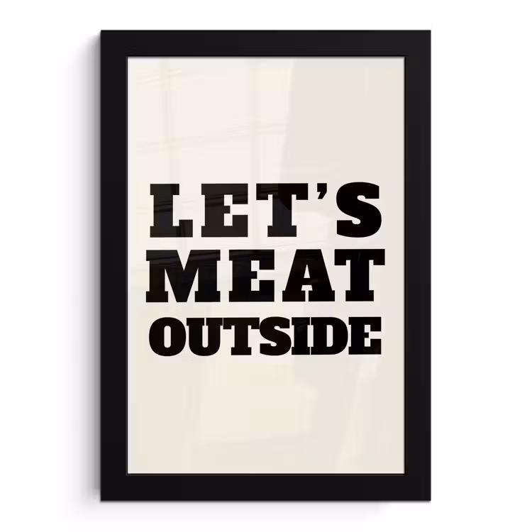 Bilder mit Rahmen - Text - Blockschrift - Schwarz - Fleisch — 1