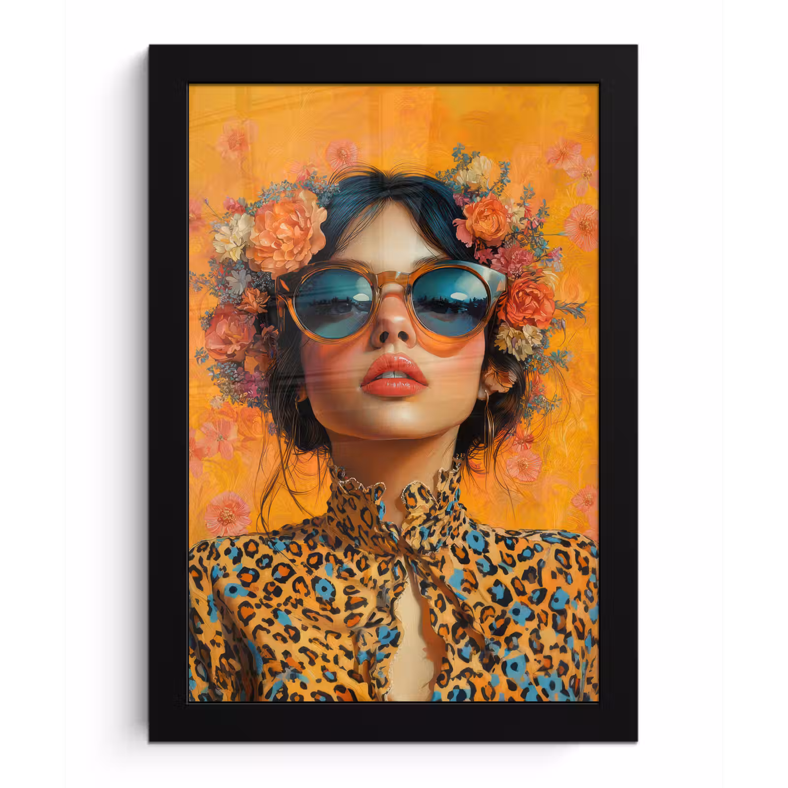 Bilder mit Rahmen - Frau - Blumen - Ästhetik - Orange — 1