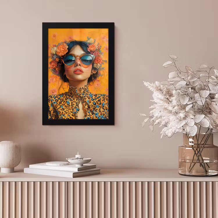 Bilder mit Rahmen - Frau - Blumen - Ästhetik - Orange — 4
