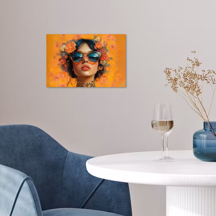 Poster - Frau - Blumen - Ästhetik - Orange — 4