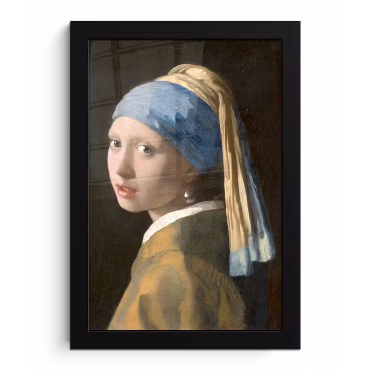 Bilder mit Rahmen - Das Mädchen mit dem Perlenohrring - Gemälde von Johannes Vermeer — 1