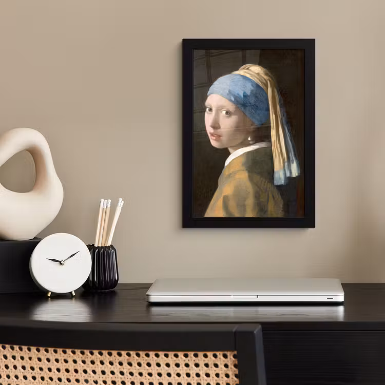 Bilder mit Rahmen - Das Mädchen mit dem Perlenohrring - Gemälde von Johannes Vermeer — 2