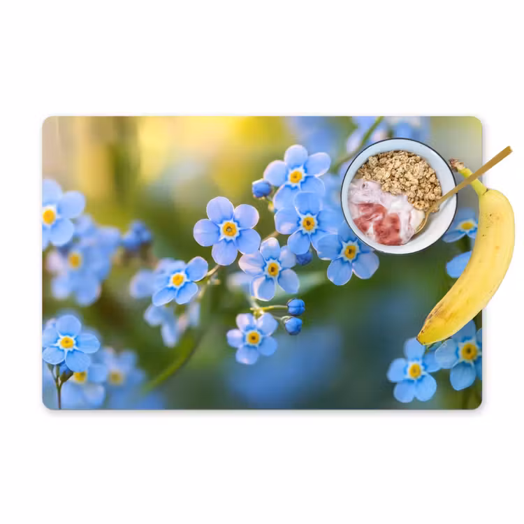 Tischset - 6 Stück - Blumen - Blau - Vergissmeinnicht — 1