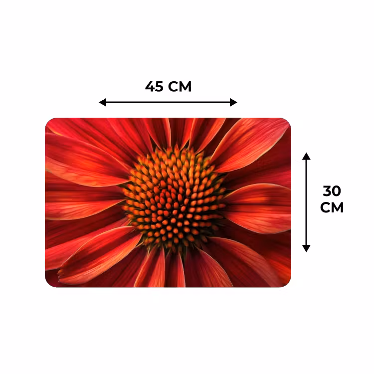 Tischset - 6 Stück - Nahaufnahme - Blume - Rot — 3