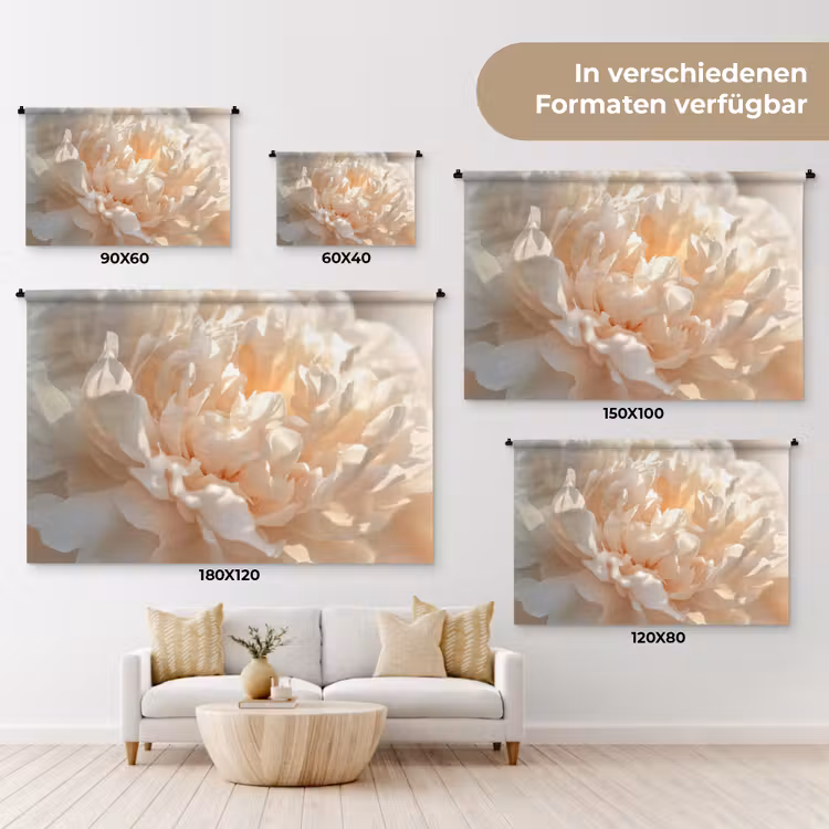 Wandteppich - Nahaufnahme - Pfingstrose - Hellrosa — 8