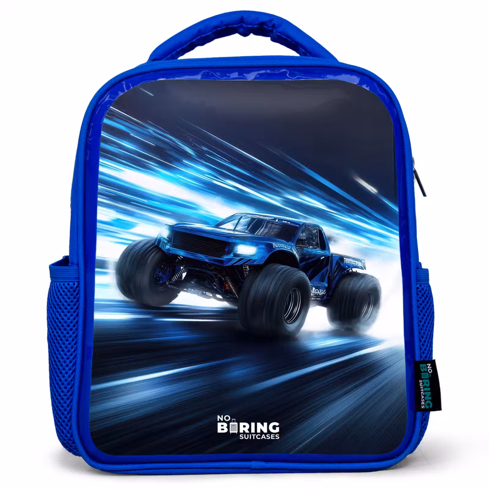 Kinderrucksack - Blau - Monstertruck rast durch die Lichtgeschwindigkeit — 1