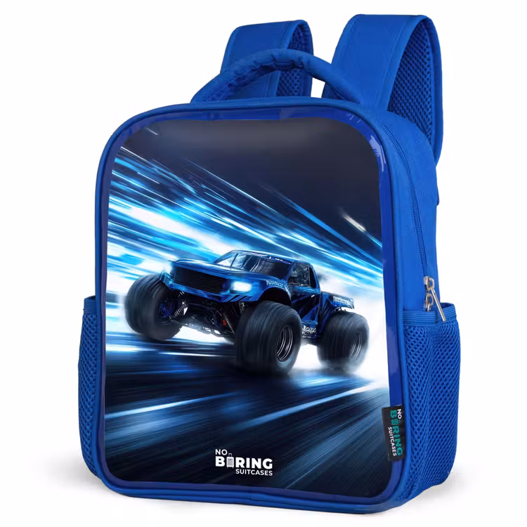 Kinderrucksack - Blau - Monstertruck rast durch die Lichtgeschwindigkeit — 8