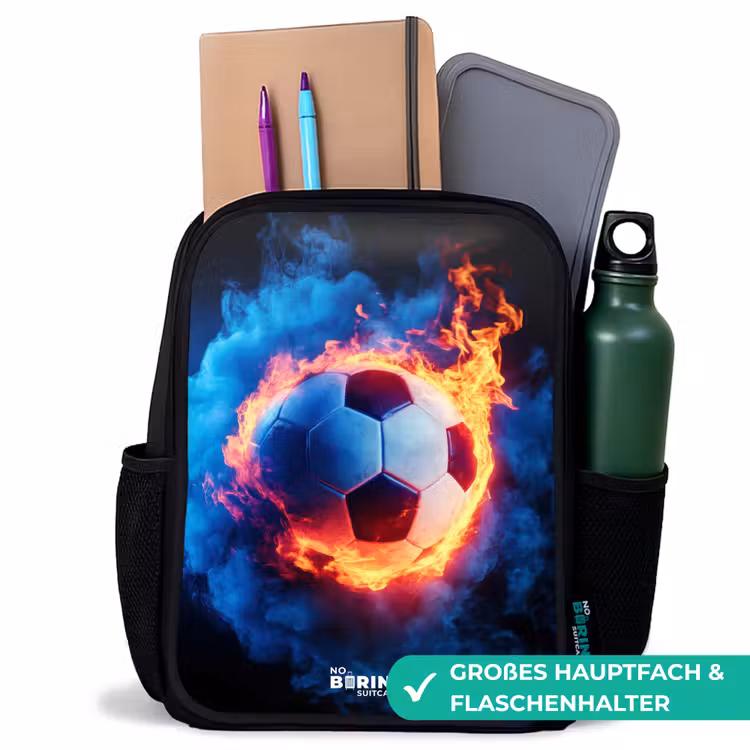 Kinderrucksack - Schwarz - Fußball auf Feuer und Eis — 10