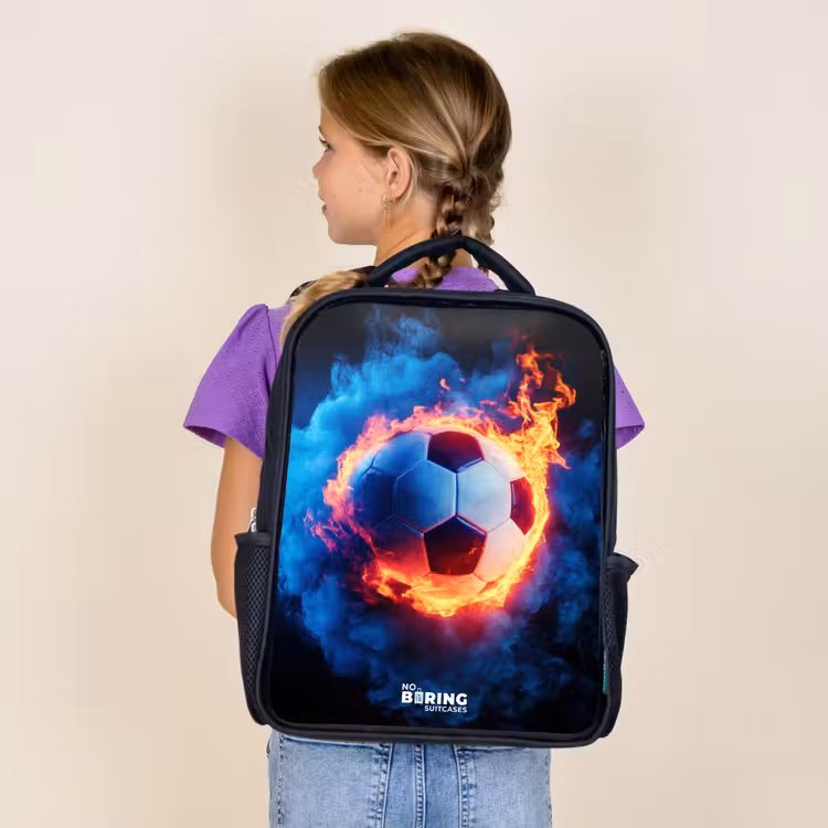 Kinderrucksack - Schwarz - Fußball auf Feuer und Eis — 4