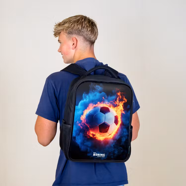 Kinderrucksack - Schwarz - Fußball auf Feuer und Eis — 5