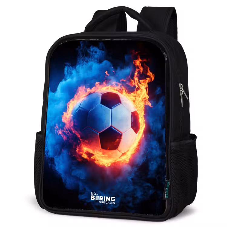 Kinderrucksack - Schwarz - Fußball auf Feuer und Eis — 6