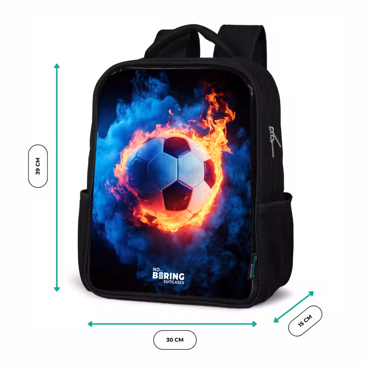 Kinderrucksack - Schwarz - Fußball auf Feuer und Eis — 8