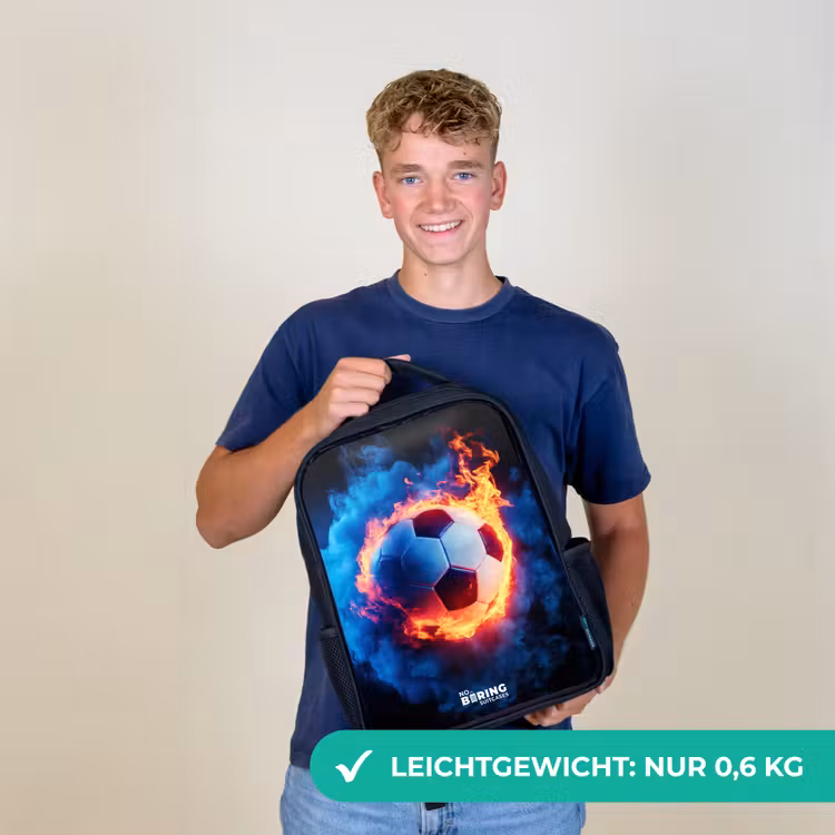 Kinderrucksack - Schwarz - Fußball auf Feuer und Eis — 9