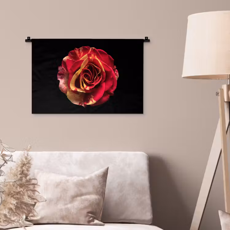 Wandteppich - Blume - Rose - Rot - Schwarz — 2
