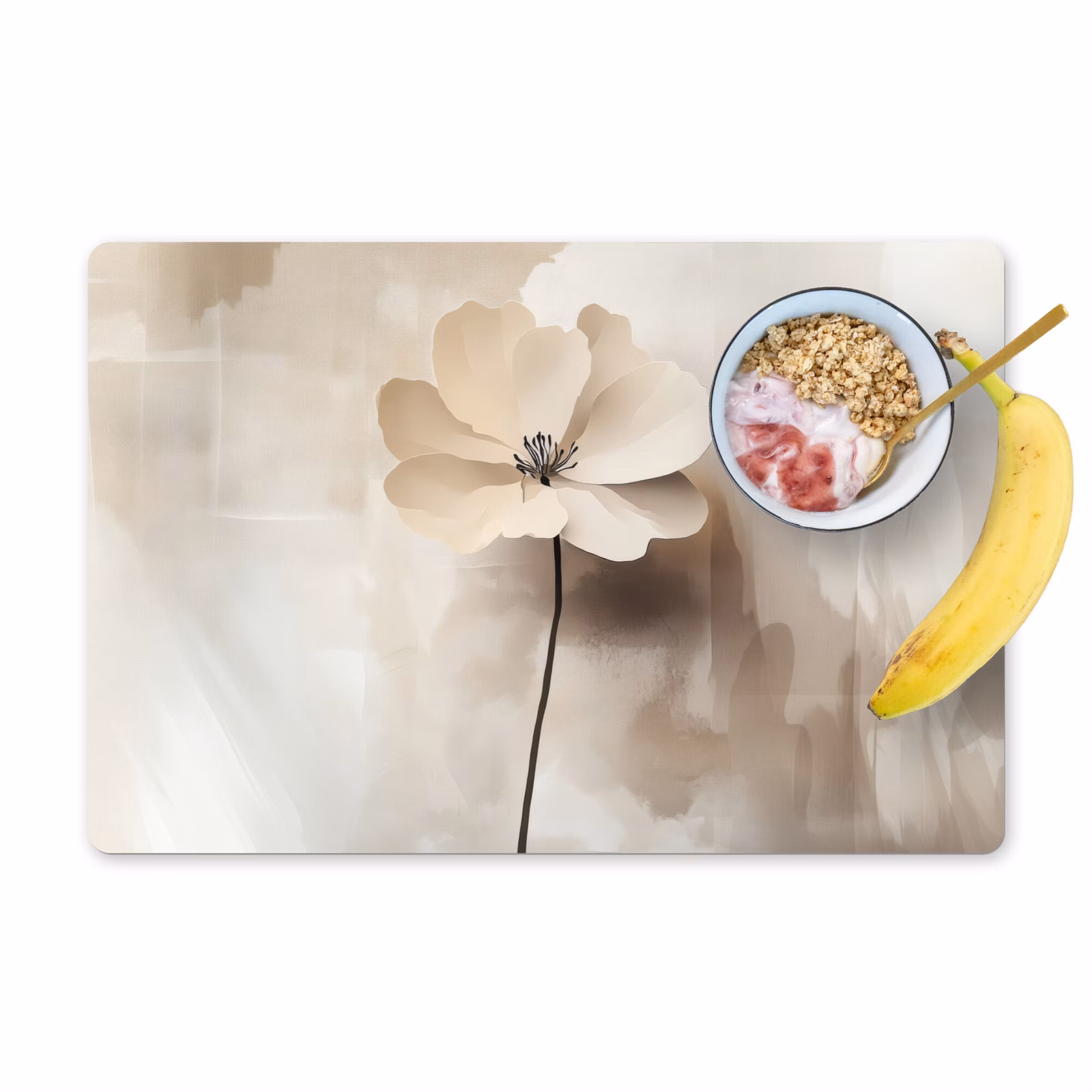 Tischset - 6 Stück - Blume - Beige - Farbe - Schatten — 1