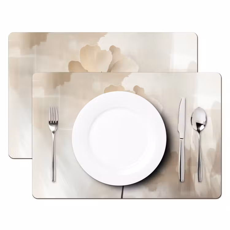 Tischset - 6 Stück - Blume - Beige - Farbe - Schatten — 2