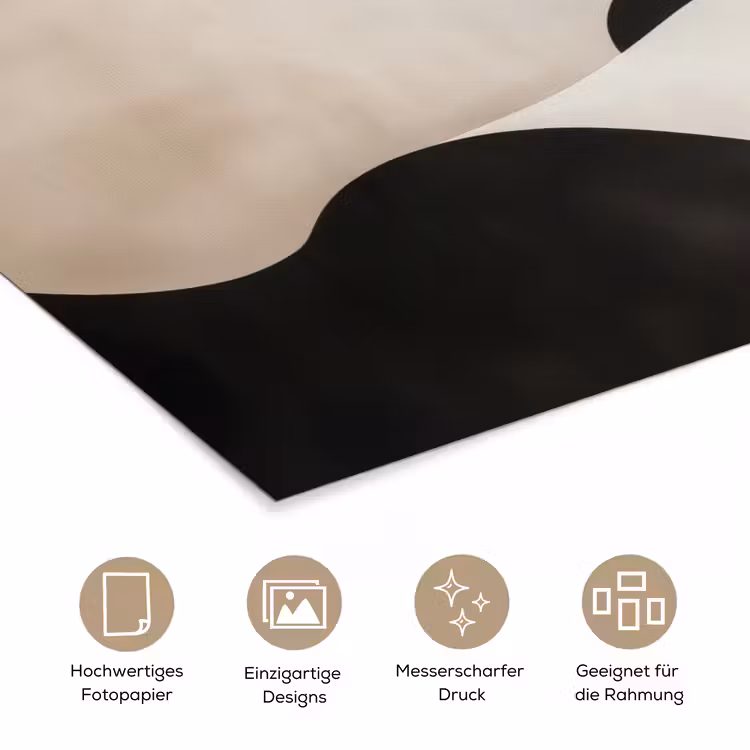 Poster - Wellen - Abstrakt - Beige — 5