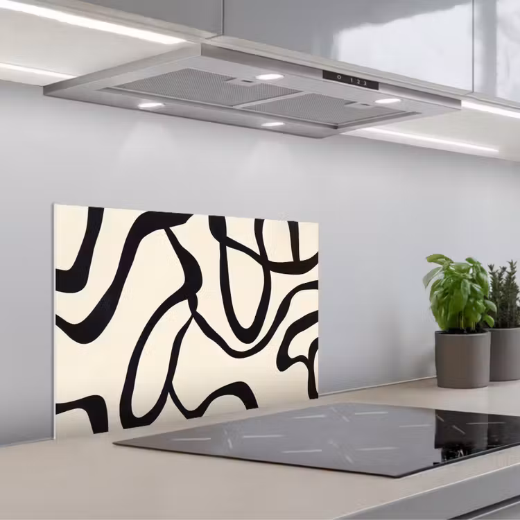Spritzschutz Küche - Abstrakt - Linien - Modern - Beige — 1