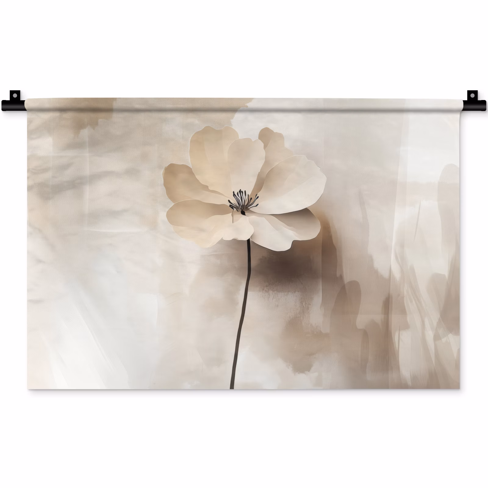 Wandteppich - Blume - Beige - Farbe - Schatten — 1