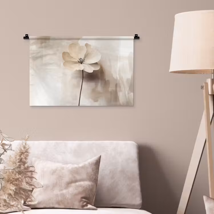 Wandteppich - Blume - Beige - Farbe - Schatten — 2