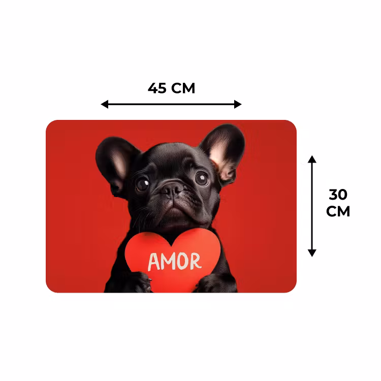 Tischset - 6 Stück - Amor - Hund - Herz - Rot — 3