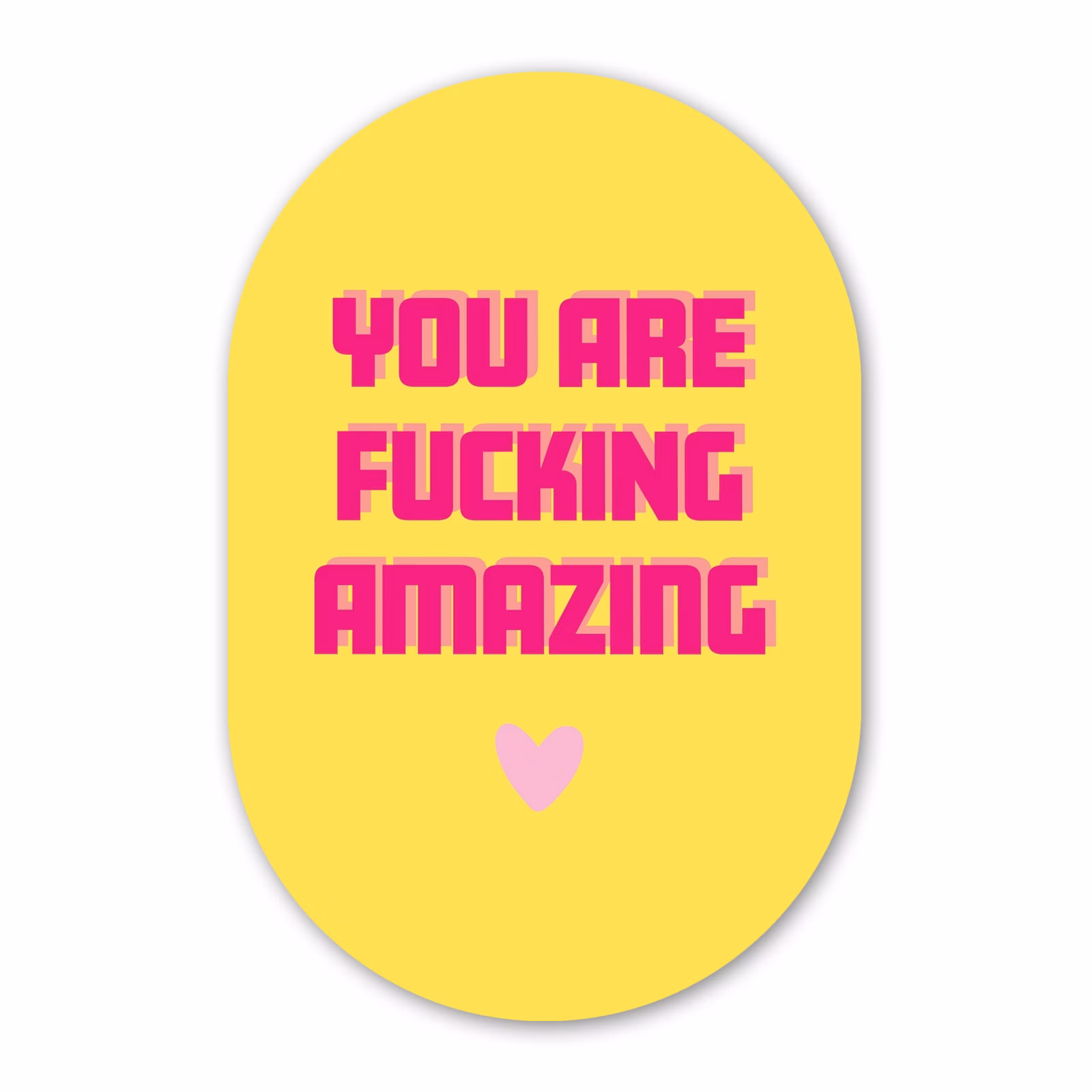 Glasbild Oval - Gelb - Valentinstag - Text — 1