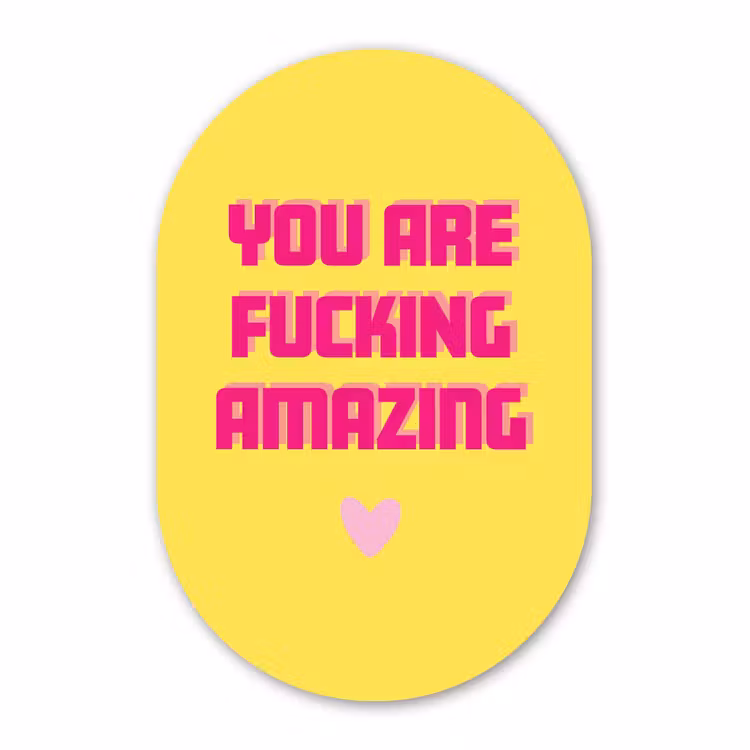 Glasbild Oval - Gelb - Valentinstag - Text — 1
