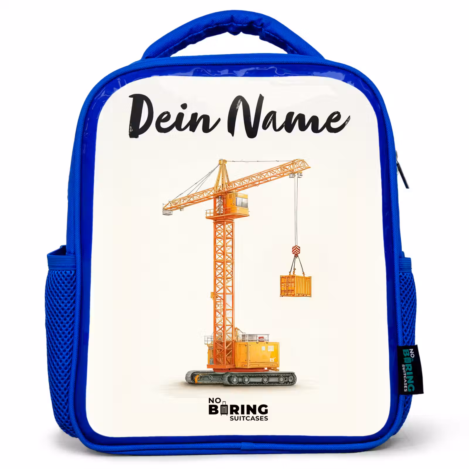 Kinderrucksack - Blau - Turmkran - Signiert - Orange — 1