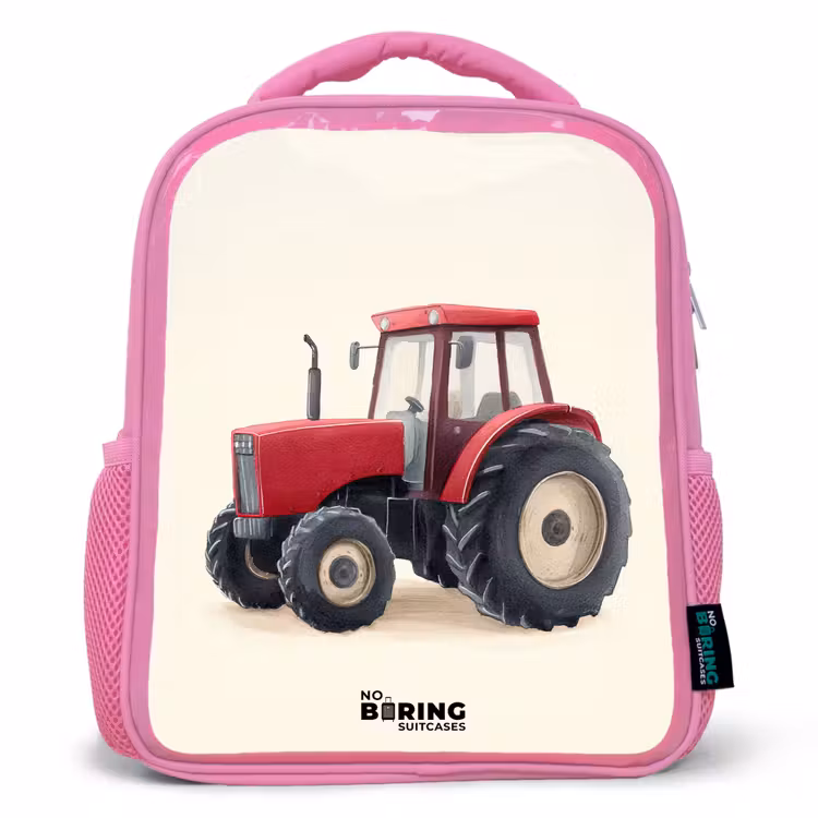 Rucksack Kind - Rosa - Traktor - Signiert - Rot — 1