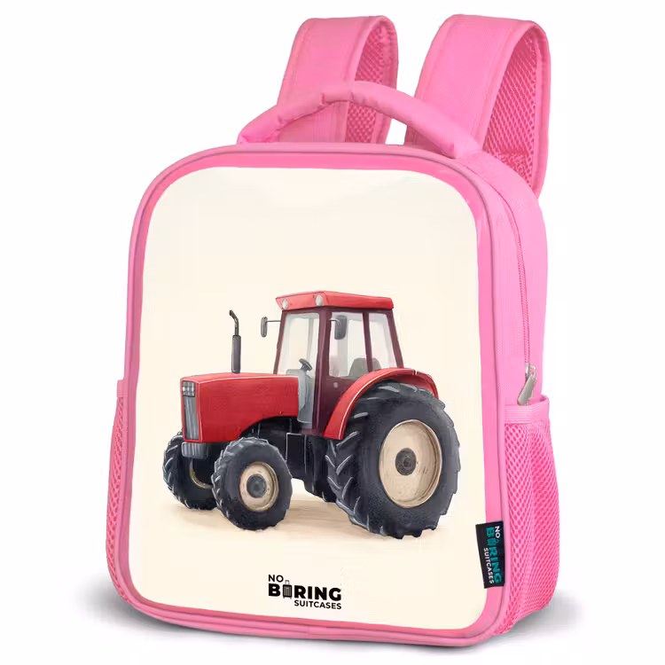 Rucksack Kind - Rosa - Traktor - Signiert - Rot — 2