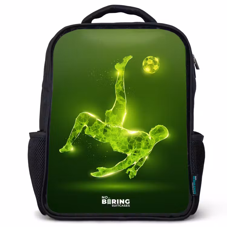 Kinderrucksack - Schwarz - Grünes Neon-Omelett in Aktion — 1