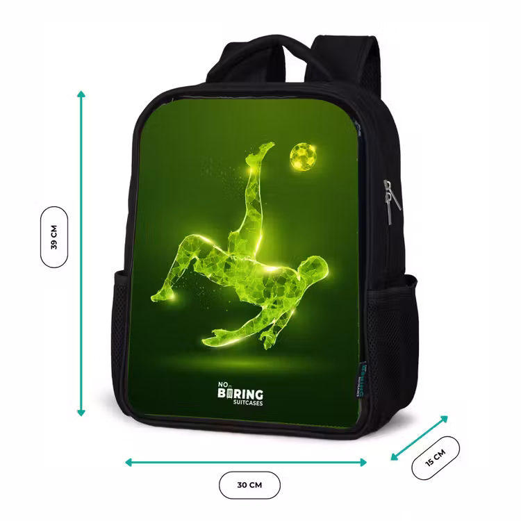 Kinderrucksack - Schwarz - Grünes Neon-Omelett in Aktion — 8
