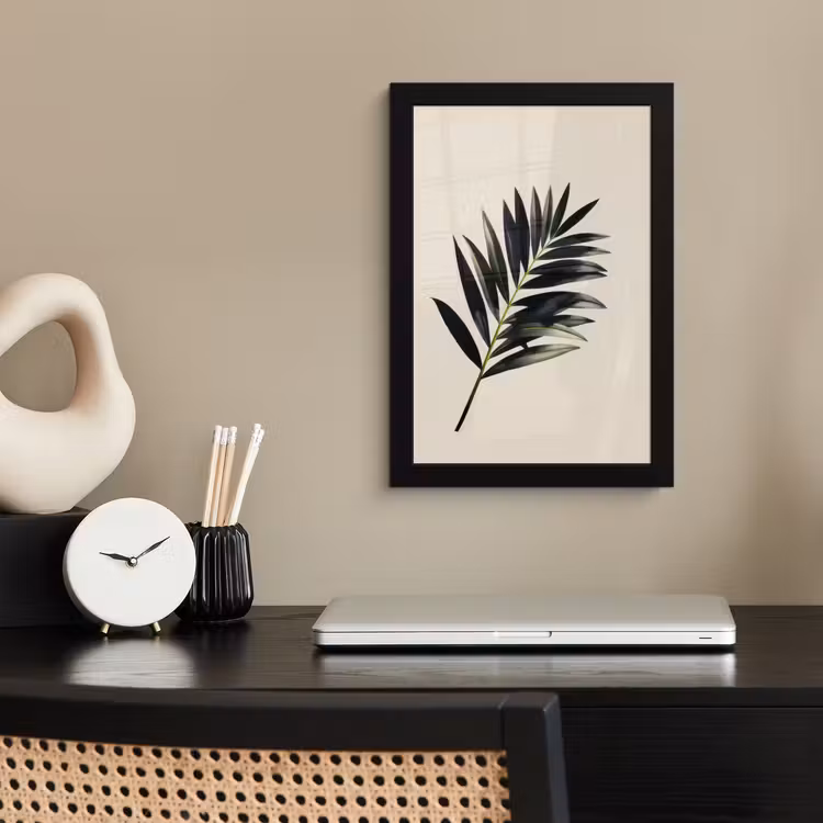Bilder mit Rahmen - Palmenblatt - Dezent - Grün - Beige — 2